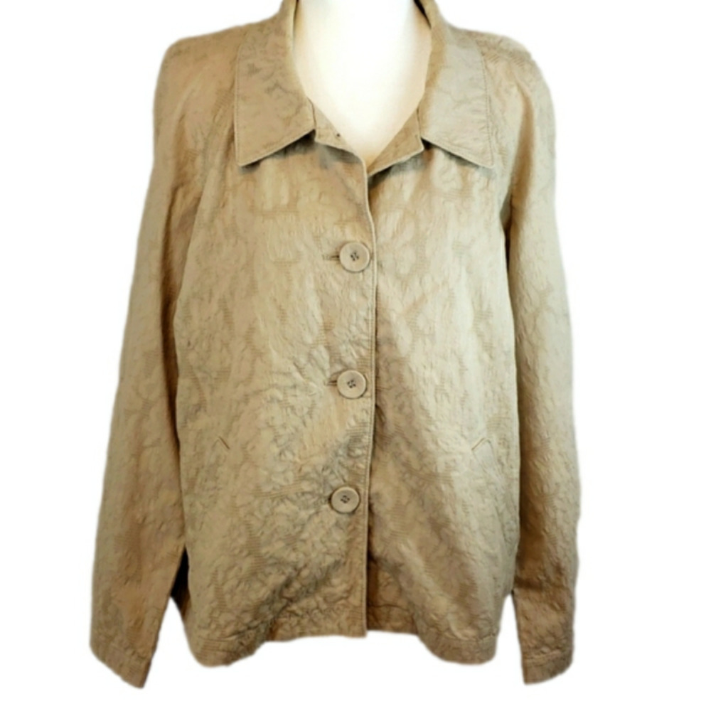 J. Jill Cream Long Sleeves Jacket Cotton Size Large